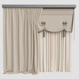 GD Silk and Cotton Curtain Set