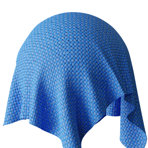 Blue Basket Weave Fabric