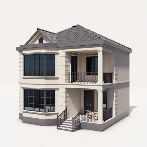 Classic two-story villa exterior
