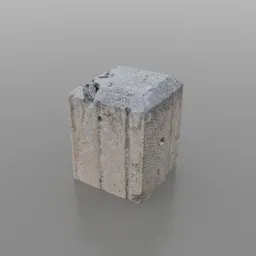 Highly-detailed 3D concrete bollard model, optimized for Blender, perfect for virtual cityscape designs.