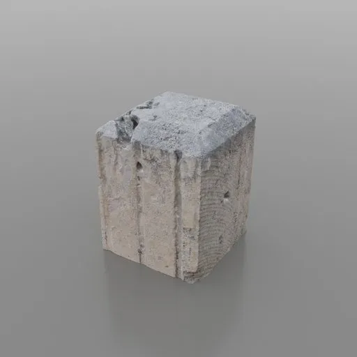 Highly-detailed 3D concrete bollard model, optimized for Blender, perfect for virtual cityscape designs.