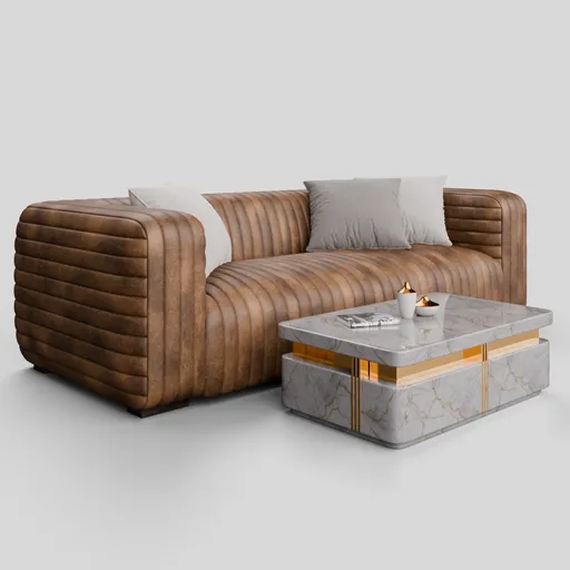 Sofa Castle Brown Leather