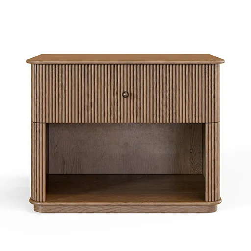 Ona Fluted Wood Nightstand