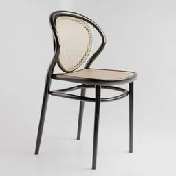 Elegant 3D-rendered light armchair with oval back, designed for Blender software.