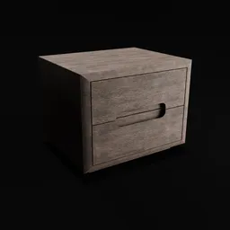 "Wooden bedside table with drawers - Blender 3D model for interior design. Purchase online at Archiproducts.com."