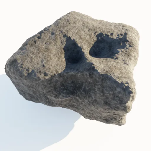 Procedurally generated 3D rock model with customizable geometry and materials, suitable for Blender rendering.