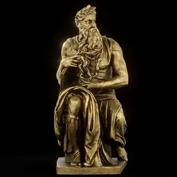 statue of Brass Moses having a book