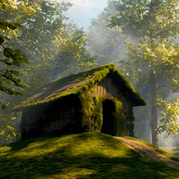 Sunlit Woodland Cabin