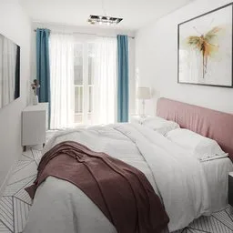 Cozy bedroom with balcony