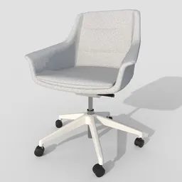 Offcie Chair White Fabric