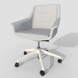 Offcie Chair White Fabric