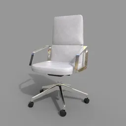 LAS Lead Middle Chair White Leather