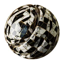 Detailed PBR marble material with metallic veins for Blender 3D, featuring adjustable color, texture scale, and roughness settings.