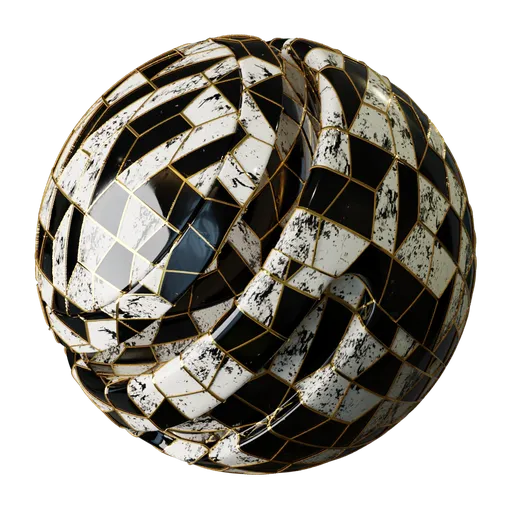 Detailed PBR marble material with metallic veins for Blender 3D, featuring adjustable color, texture scale, and roughness settings.