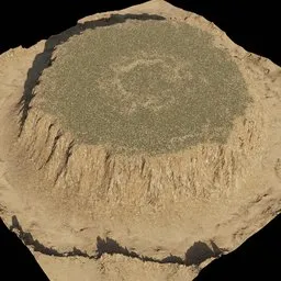 Highly detailed 3D cliff volcano model with realistic textures, suitable for Blender rendering.