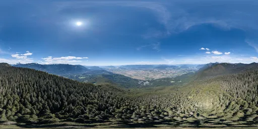 Sunny Aerial Mountain Landscape