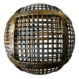 Metal Rivets Rusted Grill