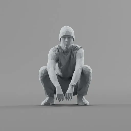 Lowpoly Squatting Guy