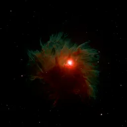 Red and Green Nebula Deep Space