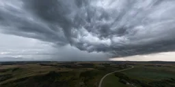 Dramatic Storm Cloud with Rain