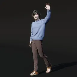 Young Eastern Male Person Playful