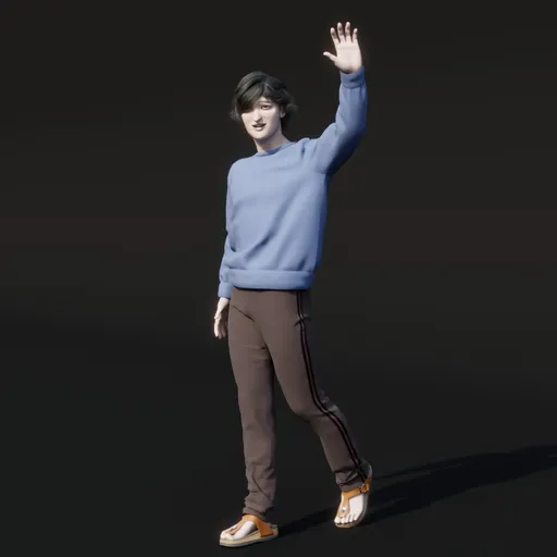 Young Eastern Male Person Playful