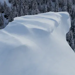 Snow Cornices Mountain Top