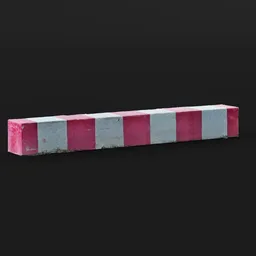 Detailed 3D model of a versatile concrete traffic barrier with red-white paint, suitable for urban Blender scenes.