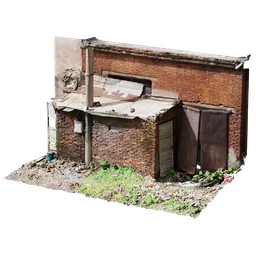 Scan Door Brick Wall Building