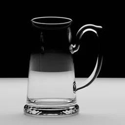 Realistic glass beer mug 3D model, designed for Blender, ideal for pub or kitchen scene renderings.