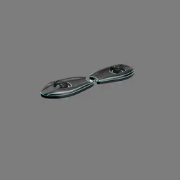 Futuristic rigged hoverboard 3D model in sleek design, compatible with Blender, ideal for sci-fi scenes.