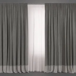 Bi-color drapery with sheer center, highly detailed, realistic texture suitable for Blender 3D rendering projects.