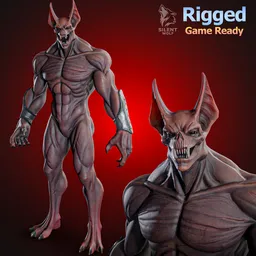 Vampire Bat Demon-Rigged-Animated