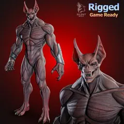 Vampire Bat Demon-Rigged-Animated