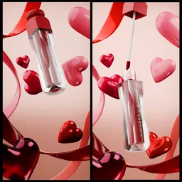 heart and ribbons lipstick product mockup