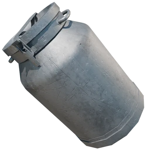 Vintage military-style 3D model of an old metal canteen with secure latch, ideal for Blender rendering.