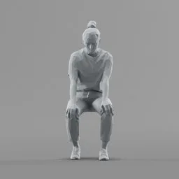 Lowpoly Female Sitting