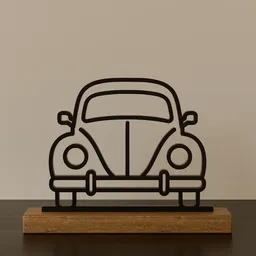 Classic Beetle Car Silhouette Decor