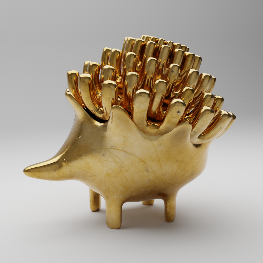 Minimalist Porcupine Metal Sculpture | Interior Sculptures models ...