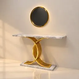 Luxury Gold Console Table
