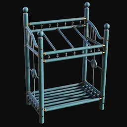 1800s Stick and Ball Umbrella Rack Blue