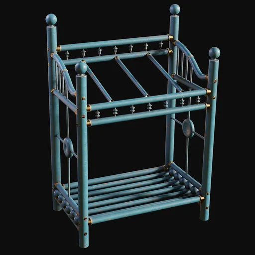1800s Stick and Ball Umbrella Rack Blue