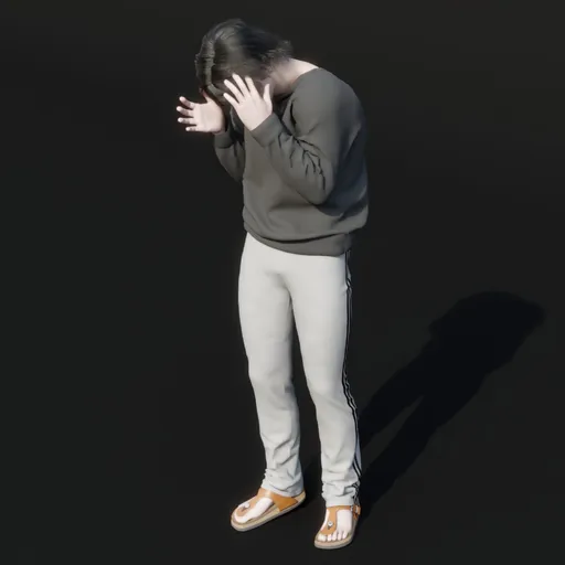 Young Eastern Male Person Hidden Bangs