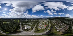 Modern City Sunny Cloudy Day