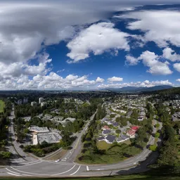 Modern City Sunny Cloudy Day