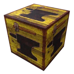 Highly detailed medieval treasure chest 3D model with PBR texture for Blender rendering and game design.