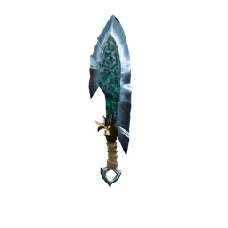 Detailed low poly historic dagger 3D model with textured handle for Blender artists.
