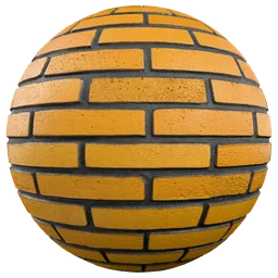 Yellow Painted Brick Wall Black Mortar