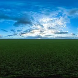 Green grass cloudy blue sky pure sky