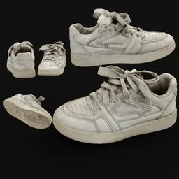 White Distressed Streetwear Sneakers